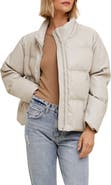 WISHLIST Faux Leather Puffer Jacket