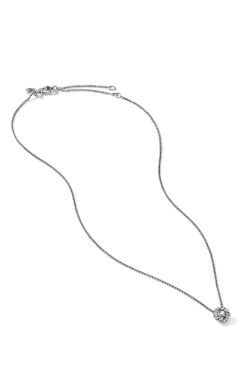 David Yurman Infinity Pendant Necklace, Alternate, color, Silver Pave