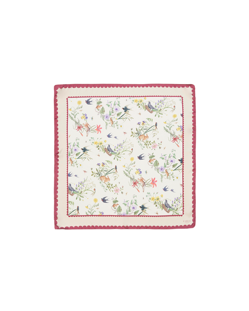 Fable England Wonderland Toile Square Scarf In Black