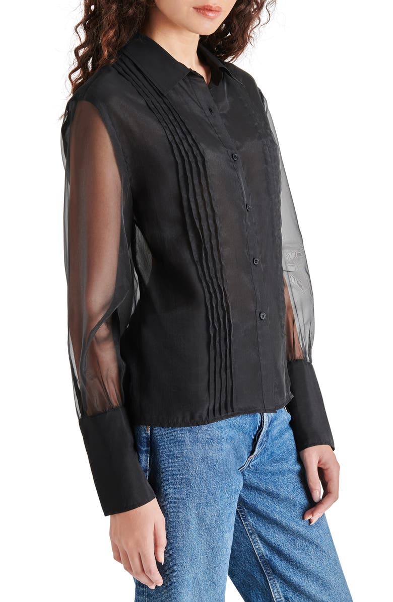 Steve Madden Eleanor Pintuck Organza Shirt, Alternate, color,