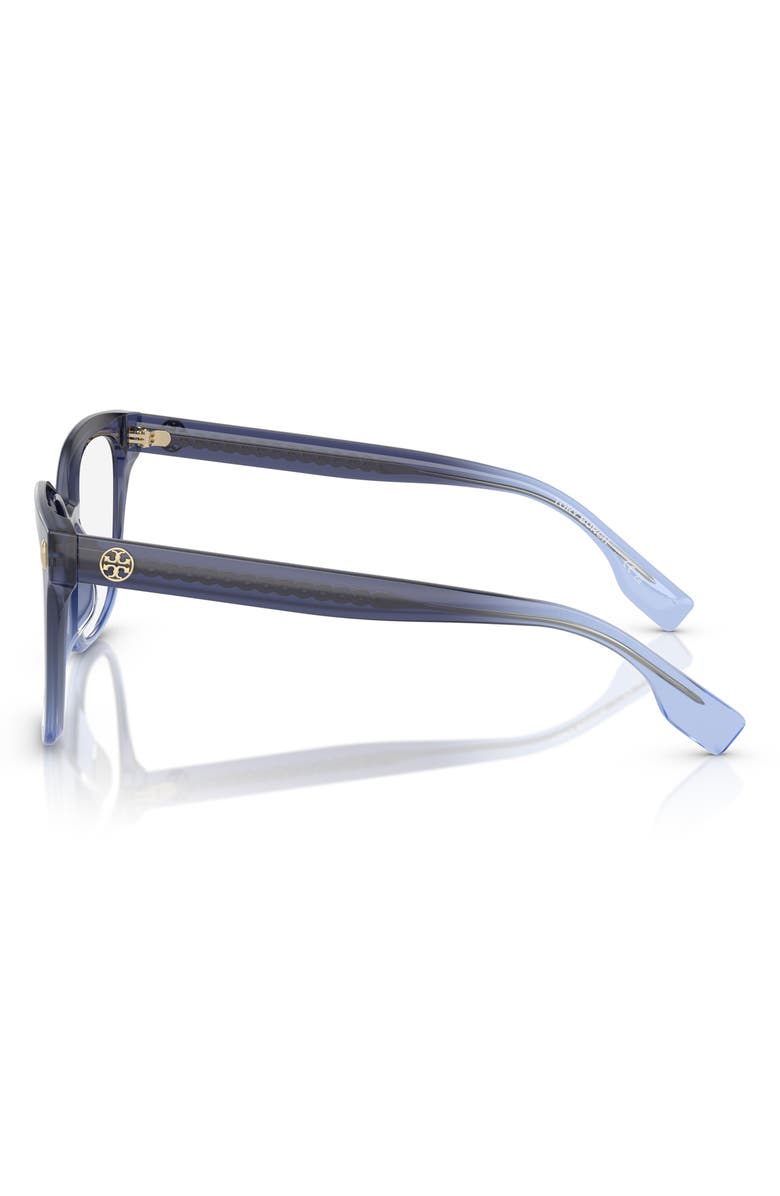 Tory Burch 53mm Square Optical Glasses, Alternate, color, Blue Gradient