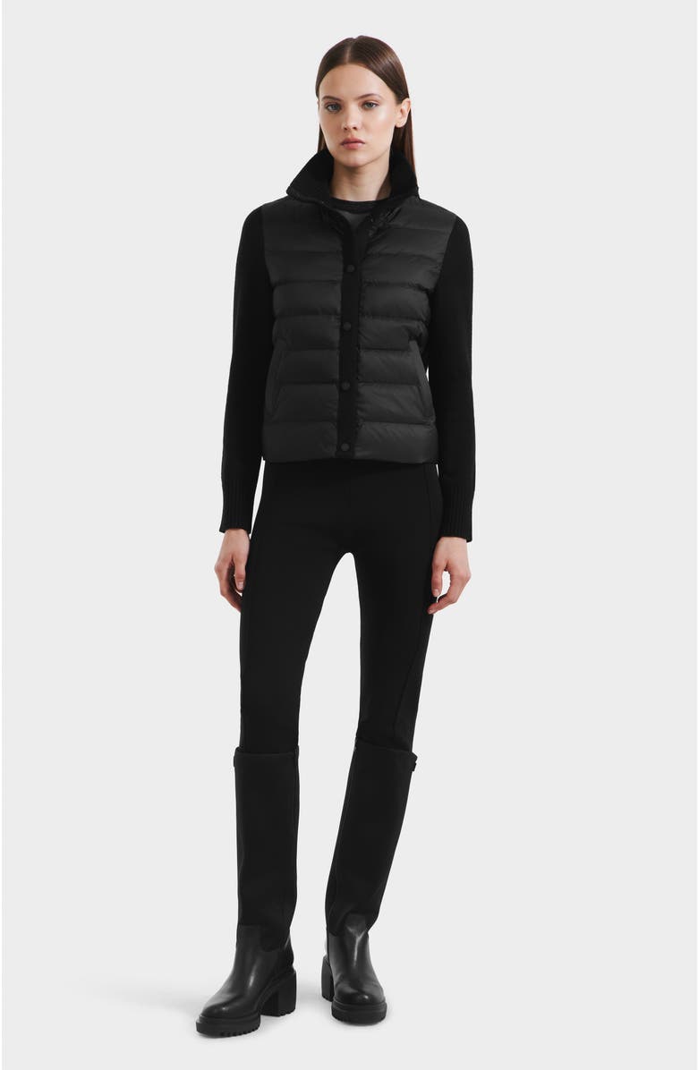 Rudsak Ellie Hybrid Knit & Light Down Jacket, Alternate, color, Black