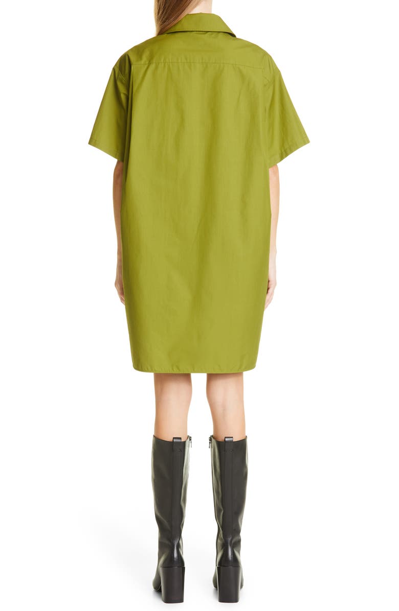 Max Mara Olive Green Cotton Shirtdress, Alternate, color, 