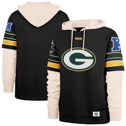 Men's '47  Black Green Bay Packers Split Zone Cornerback Duo Hoodie
