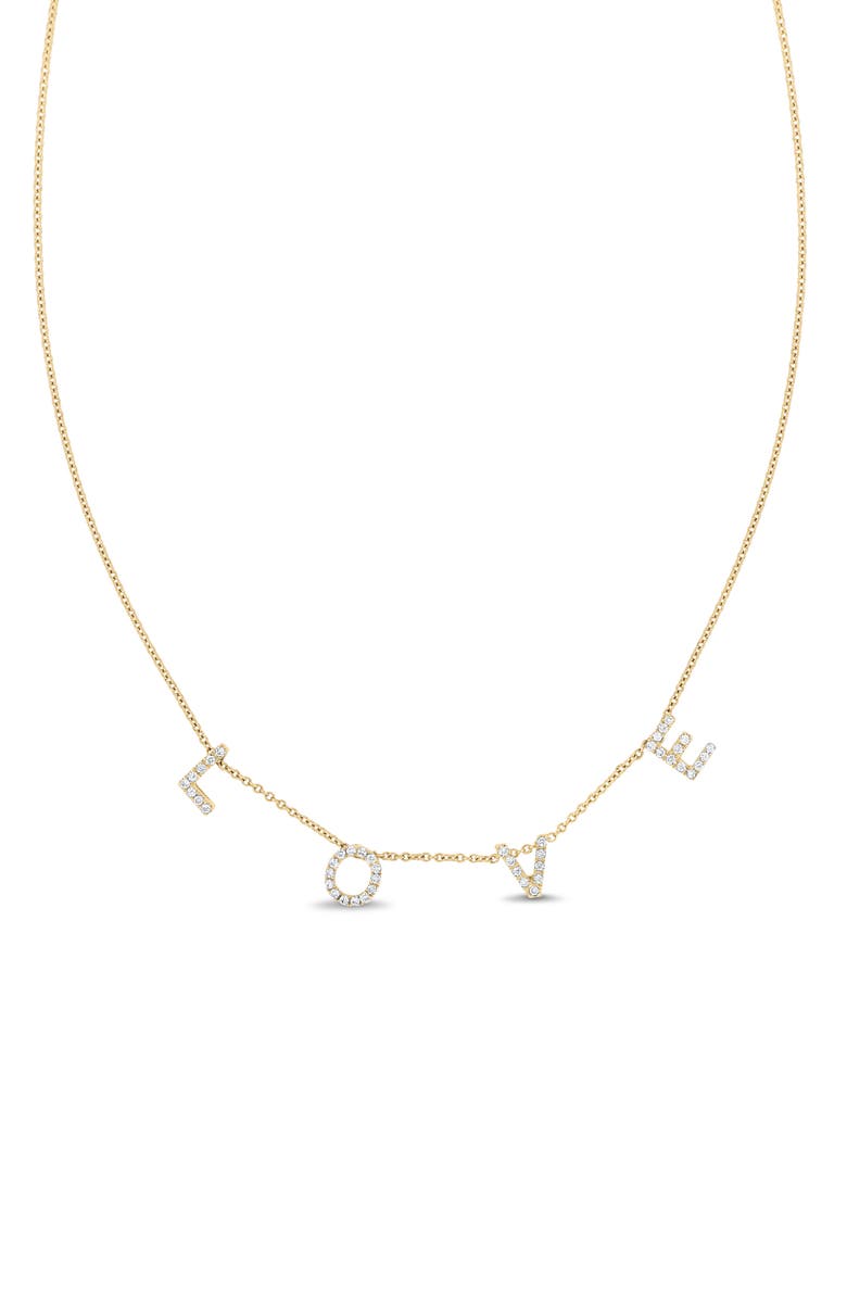 Bony Levy Icon Diamond 'Love' Pendant Necklace, Main, color, 18K Yellow Gold