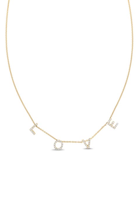 Icon Diamond 'Love' Pendant Necklace