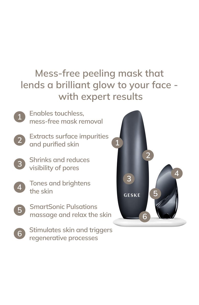 GESKE SmartAppGuided Touchless Magnetic Peeling Mask | 5 in 1, Alternate, color, Black