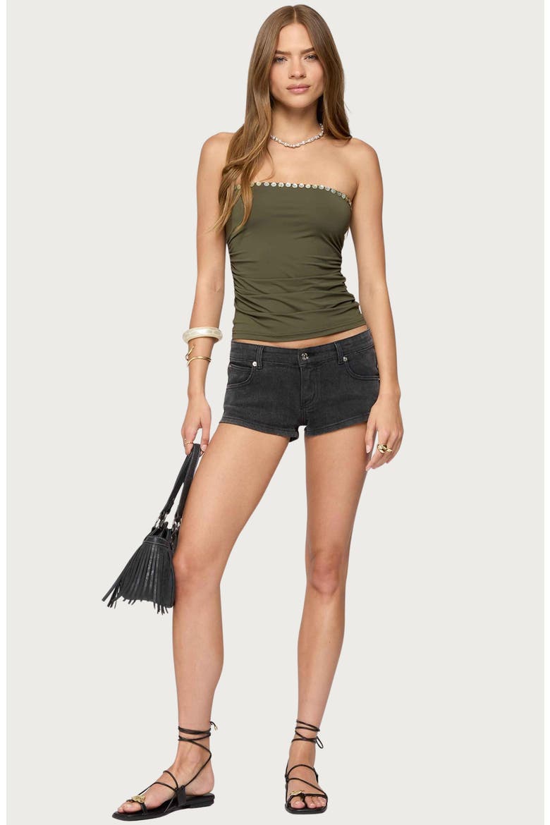 Liat Pearly Button Tube Top, Alternate, color, OLIVE