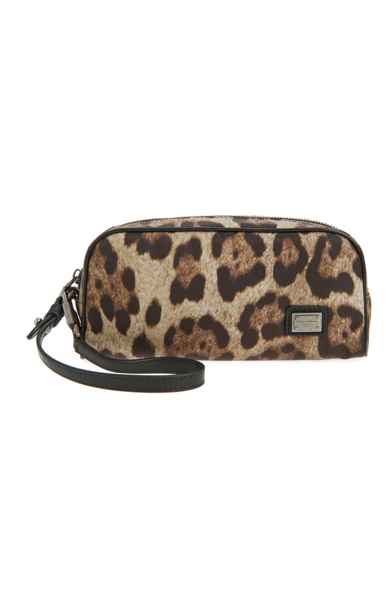 Leopard Print Dopp Bag, Main, color, LEO NEW