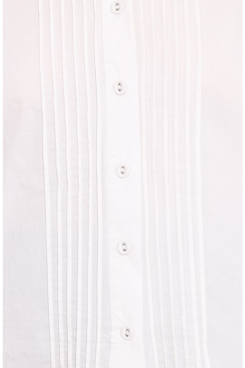 Turner Pintuck Pleat Cotton Button-Up Shirt, Alternate, color, WHITE