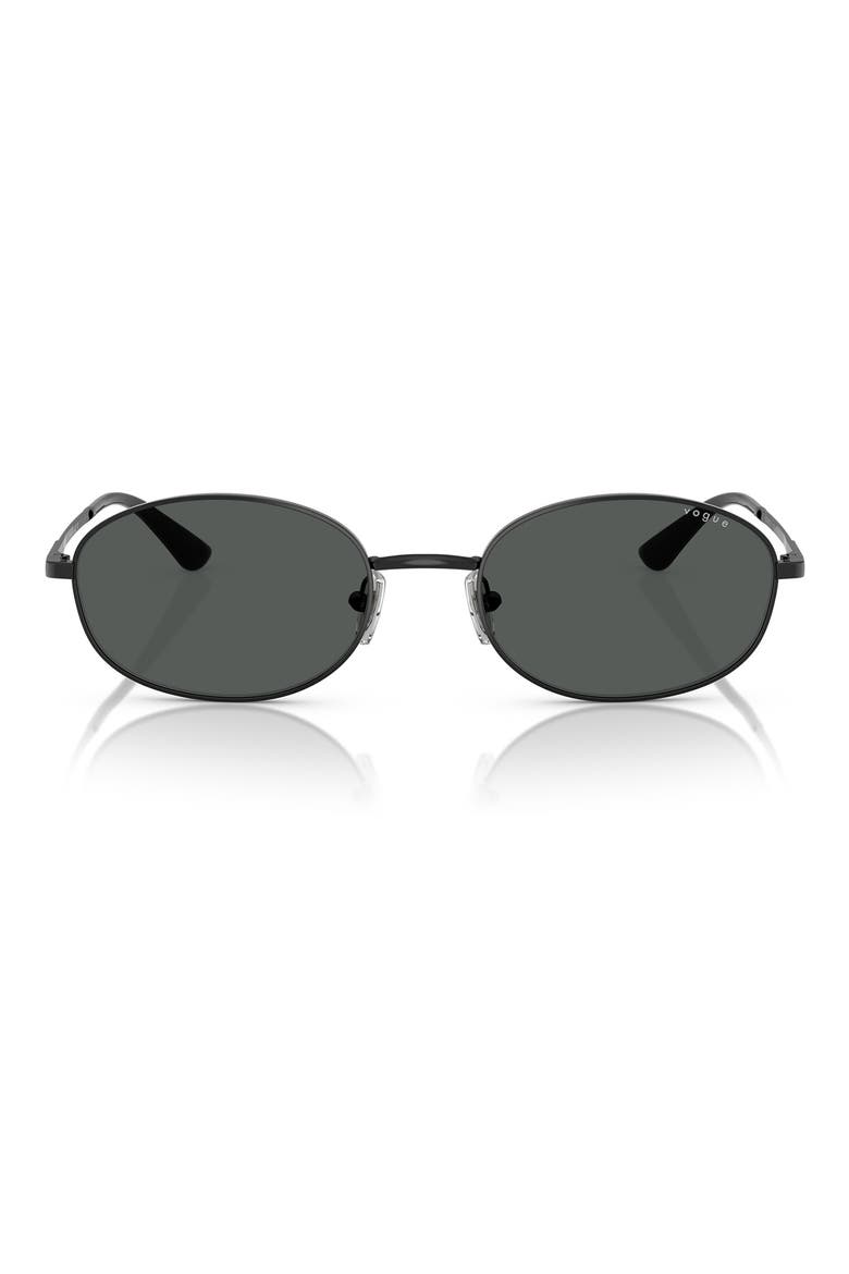 56mm Oval Sunglasses, Main, color, BLACK