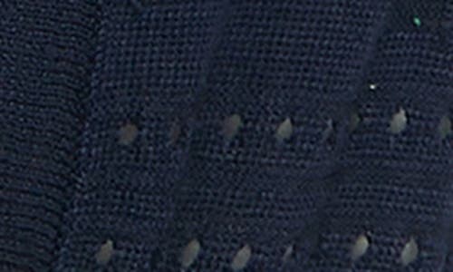 Nina Leonard Open Stitch Short Sleeve Bolero In Navy