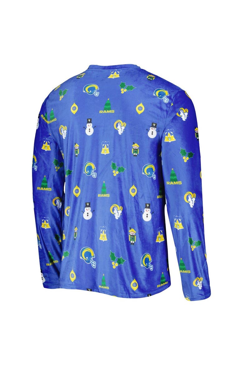 Men's FOCO Royal Los Angeles Rams Holiday Repeat Long Sleeve T-Shirt, Alternate, color, Royal