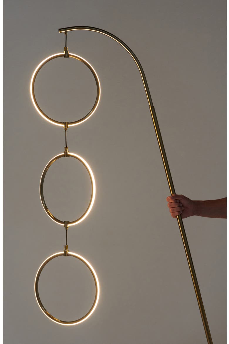 Nova 74" Novelty Halo Integrated LED Floor Lamp with 3-Way Dimming, Alternate, color, BRASS