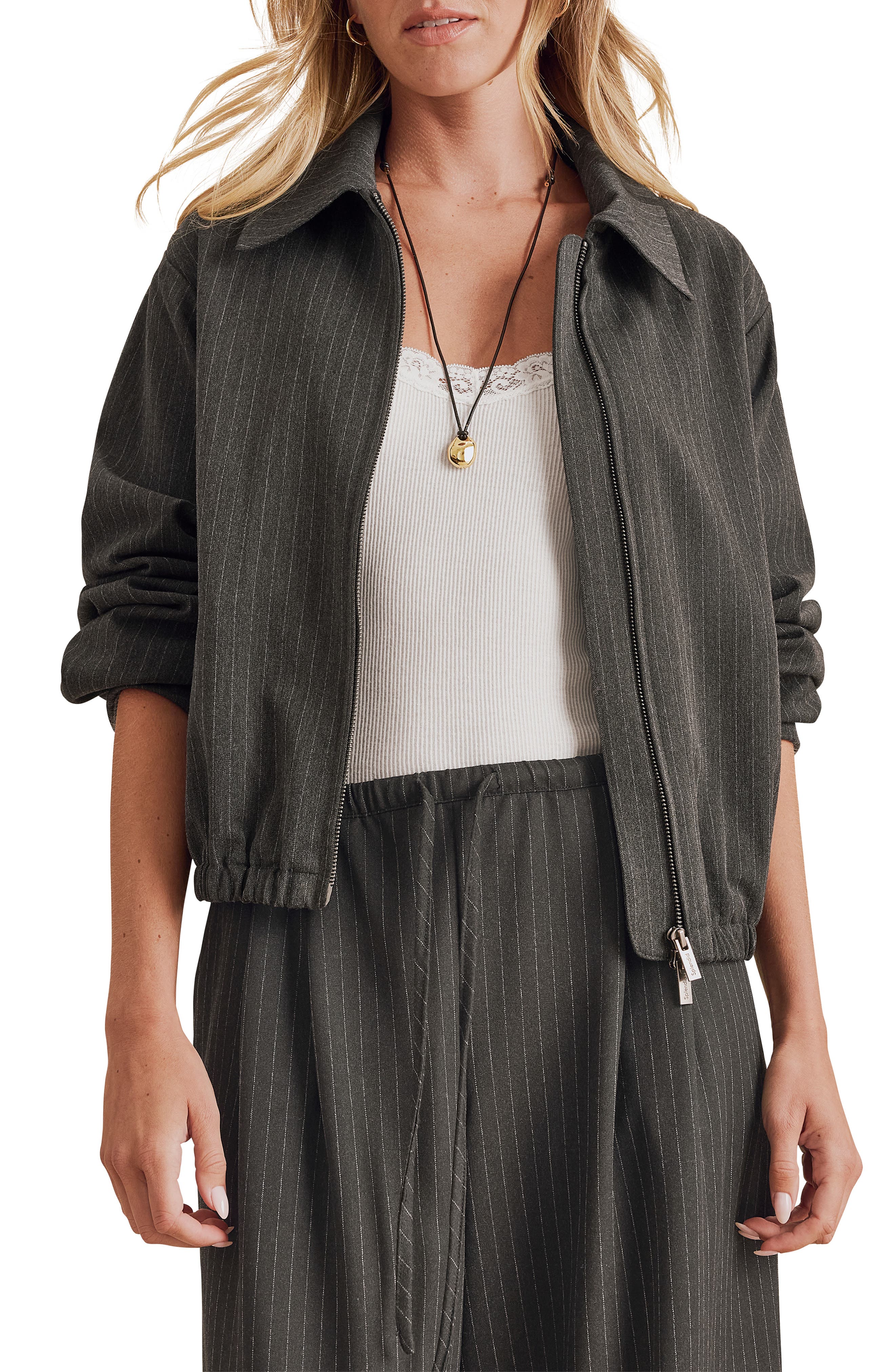 selected CHARCOAL GREY PINSTRIPE