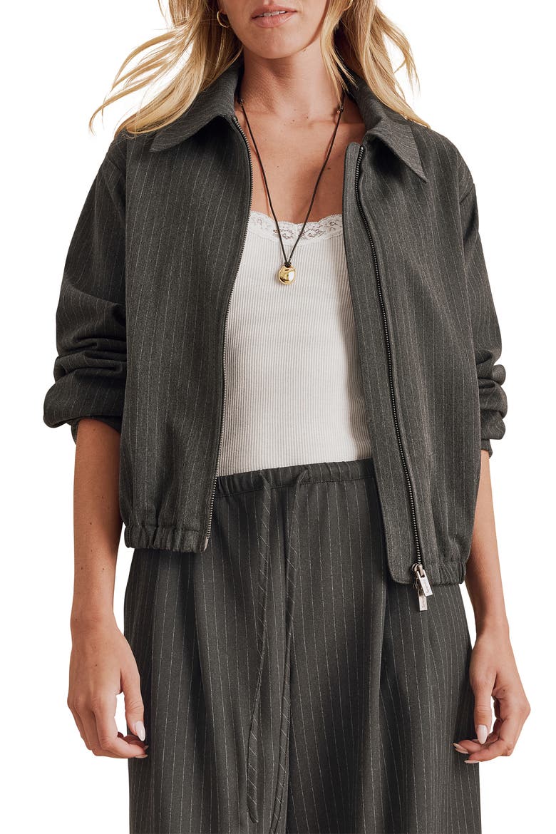 Blake Pinstripe Jacket, Main, color, CHARCOAL GREY PINSTRIPE