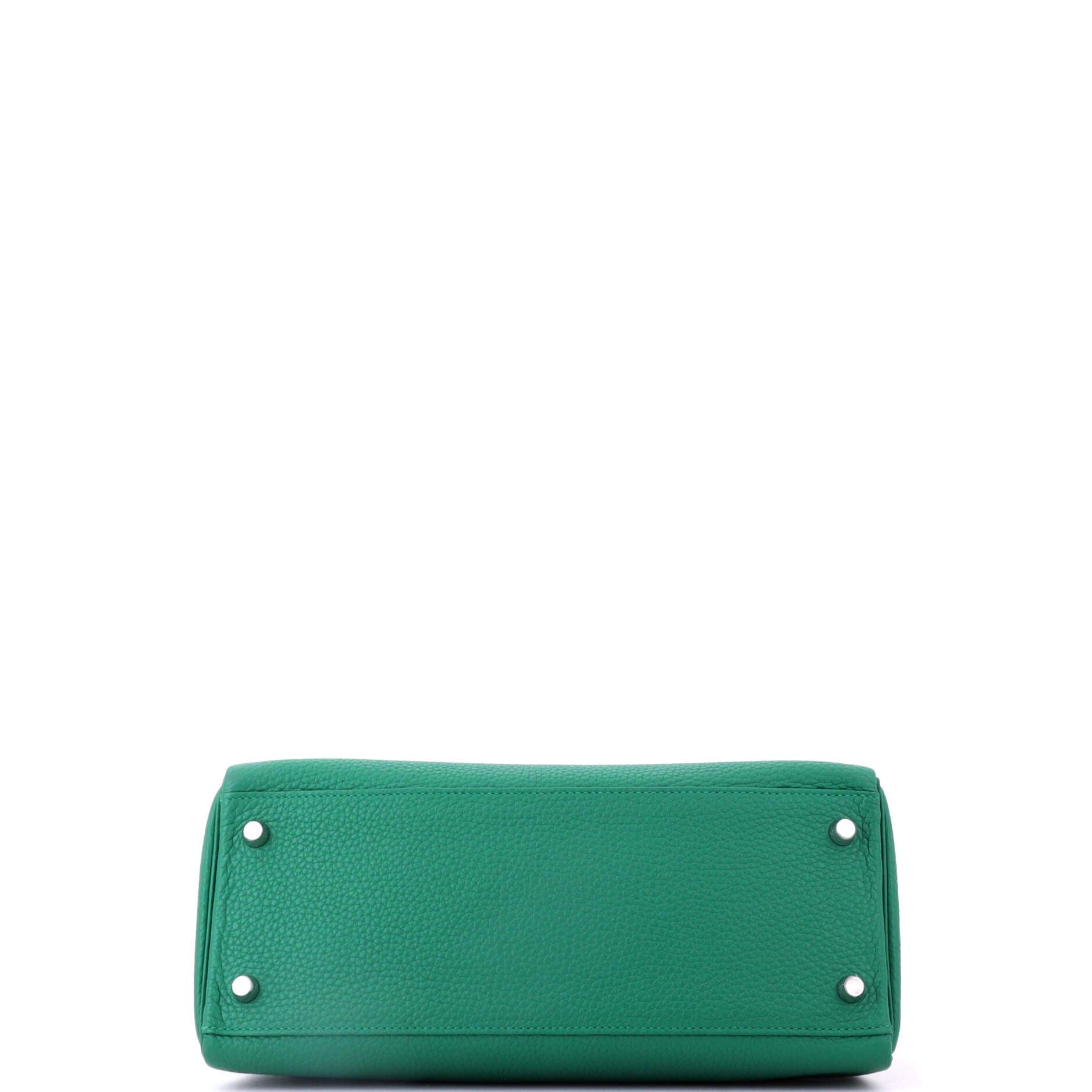 Pre-Owned Hermes Kelly Handbag Green Togo with Palladium Hardware 28, Alternate, color, Vert Vertigo