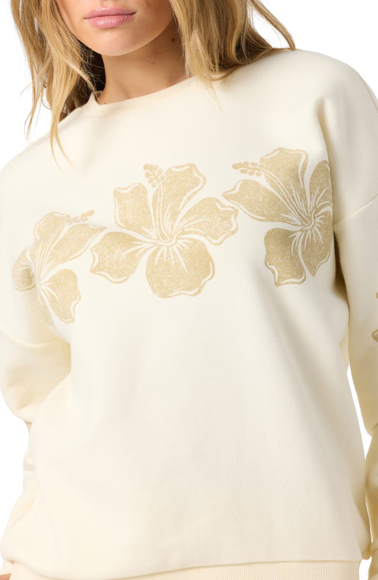 O'Neill Lei Floral Graphic Sweatshirt, Alternate, color, Winter White