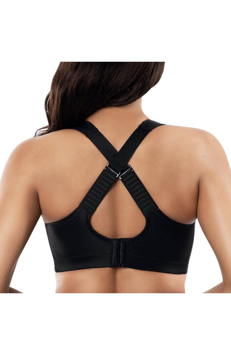 Parfait Active Full Bust Unlined Sports Bra, Alternate, color, Black