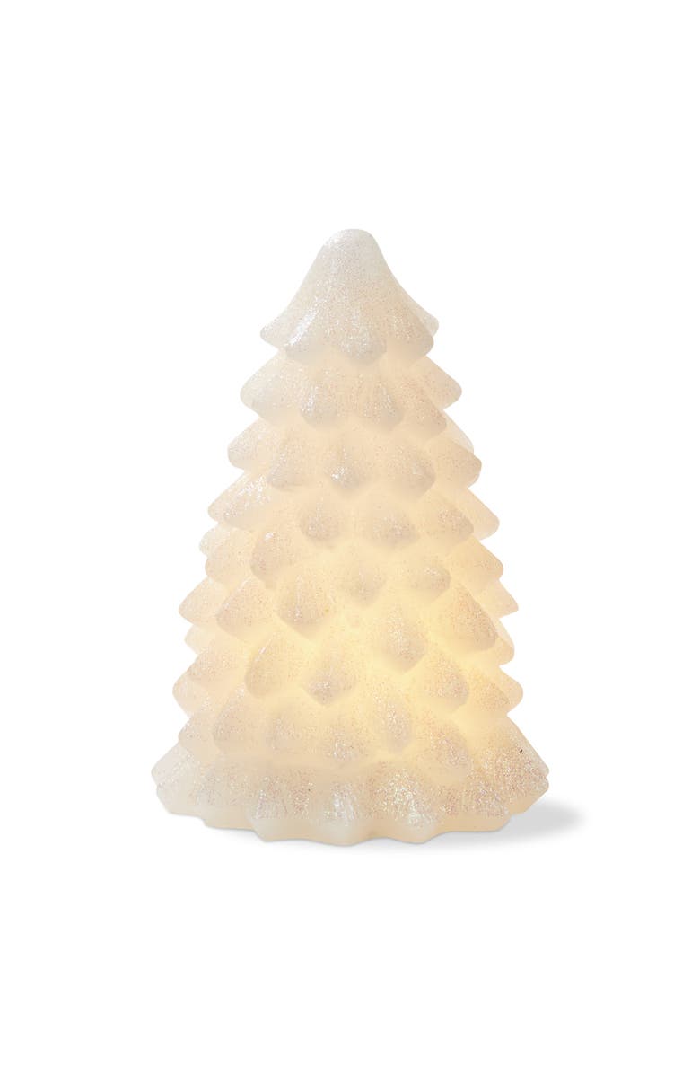tag Snowy Pine Tree LED Flameless Candle - Christmas Decor, Main, color, White