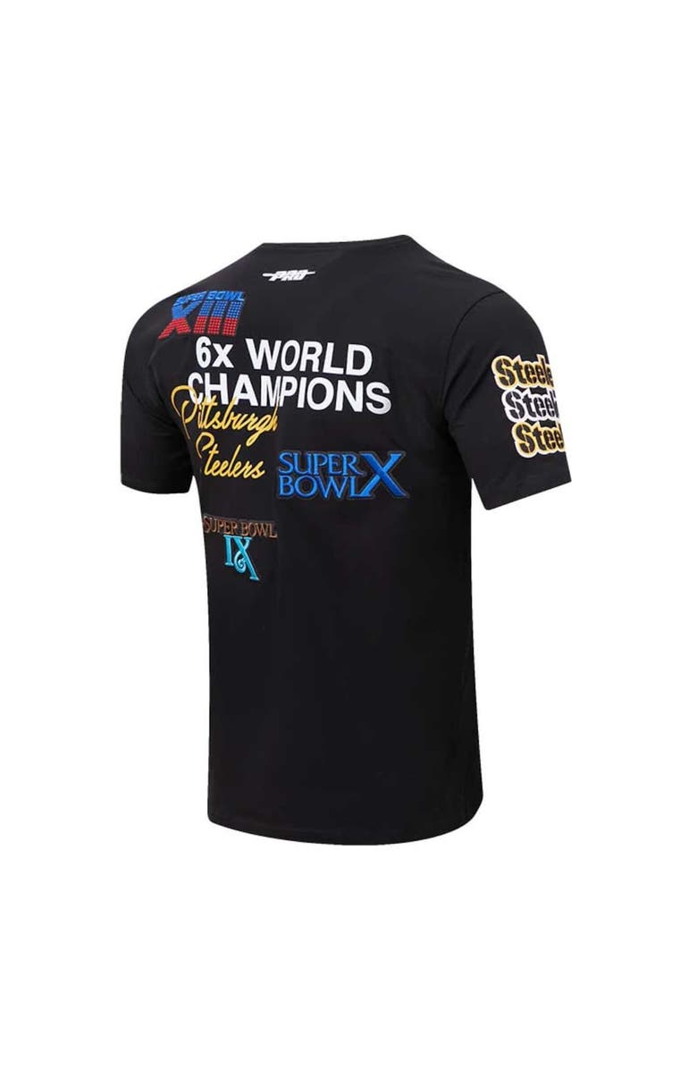PRO STANDARD Men's Pro Standard Black Pittsburgh Steelers 6x Super Bowl Champions T-Shirt, Alternate, color,