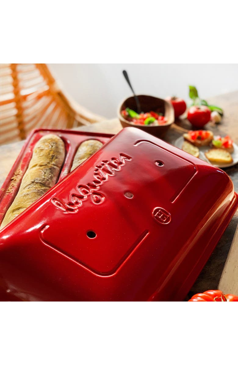 Emile Henry Flame Baguette Baker, Alternate, color, Burgundy