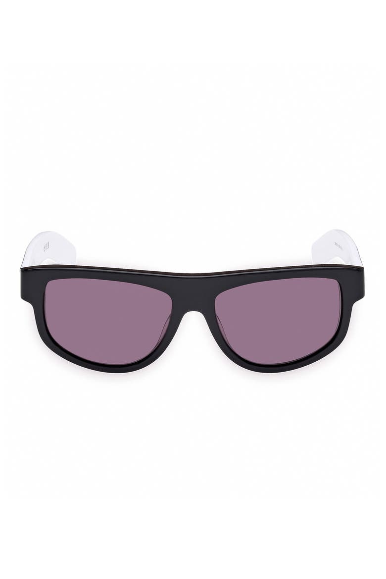 55MM Cat Eye Sunglasses, Main, color, SHINY BLACK / SMOKE