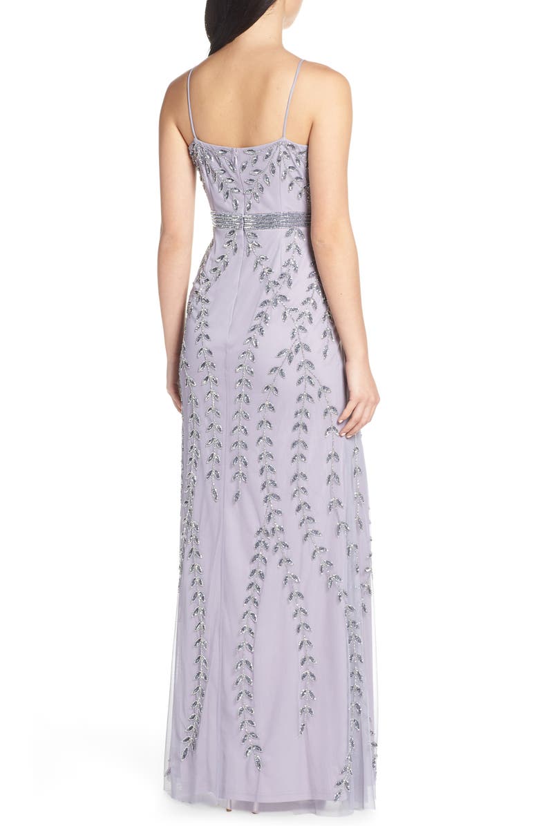 Adrianna Papell Vine Motif Beaded Evening Dress, Alternate, color,