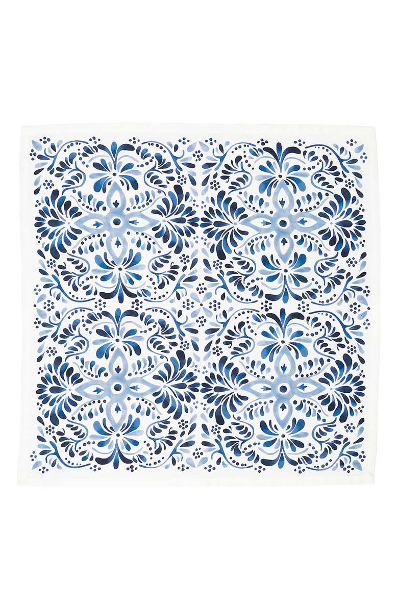 Juliska Iberian Set of 4 Cotton Sateen Napkins, Alternate, color, Indigo