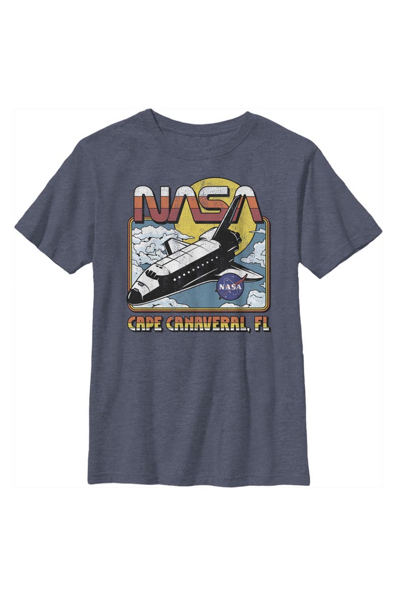 Boy's NASA Initial Descent Canaveral Old School  Graphic T-Shirt, Main, color, Navy Blue Heather
