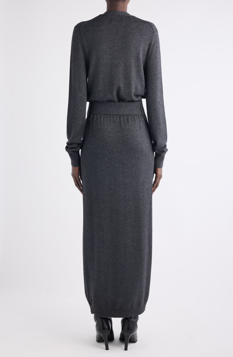 Isabel Marant Constance Long Sleeve Belted Sweater Dress, Alternate, color, Anthracite