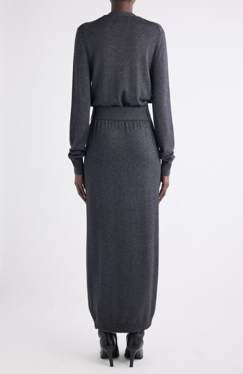 Isabel Marant Constance Long Sleeve Belted Sweater Dress In Gray
