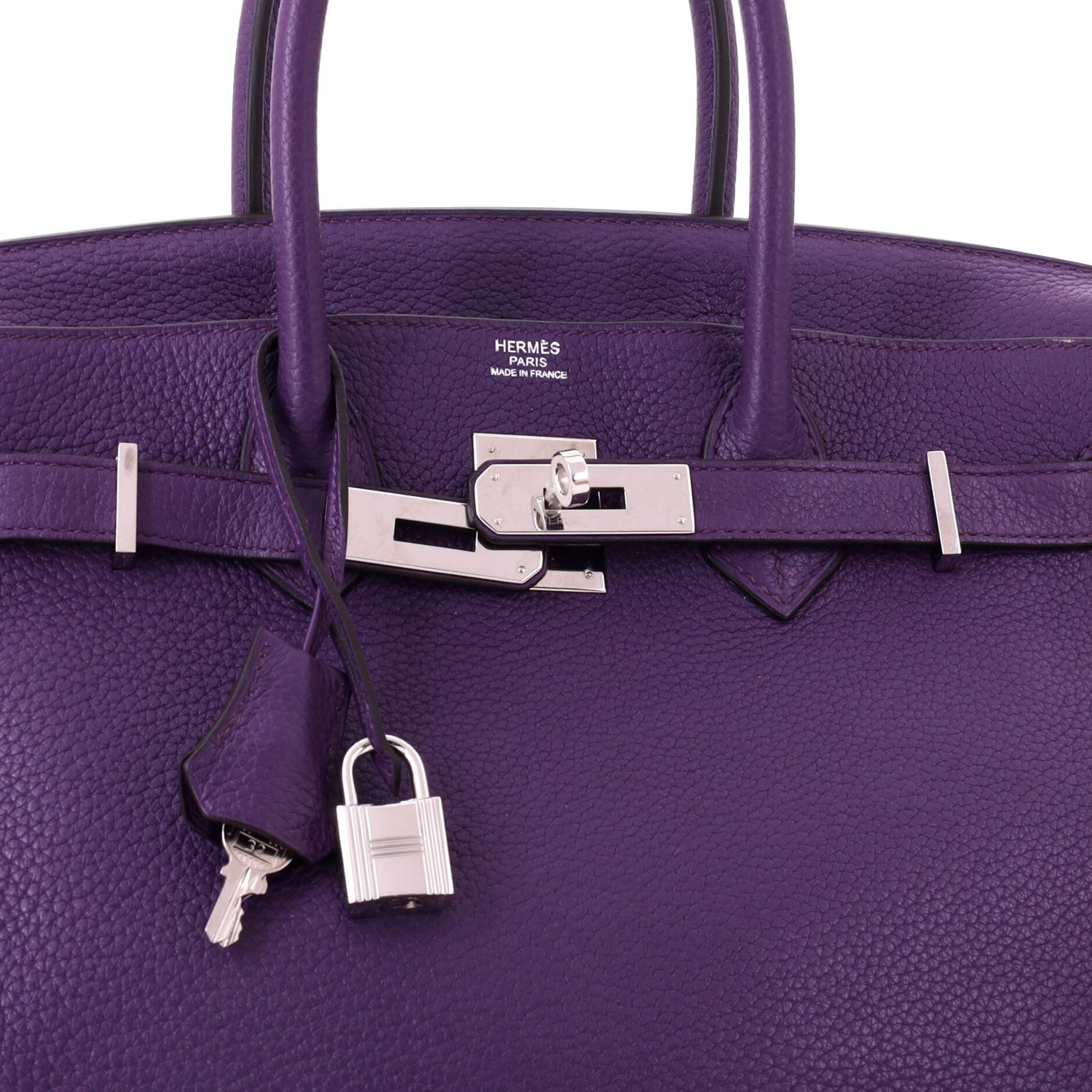 Pre-Owned Hermes Birkin Handbag Purple Togo with Palladium Hardware 30, Alternate, color, Ultraviolet