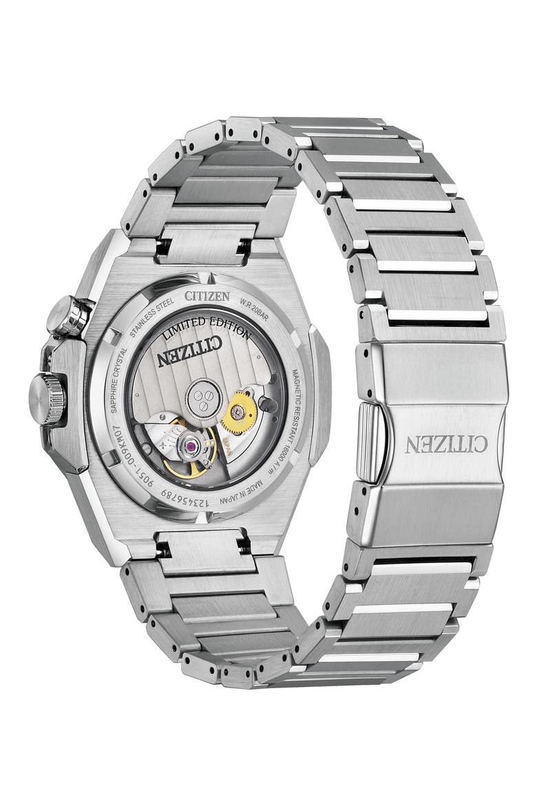 Series8 890 City Lights Automatic Silvertone Bracelet Watch, 42.2mm, Alternate, color, GREY/ SILVER/ GOLD