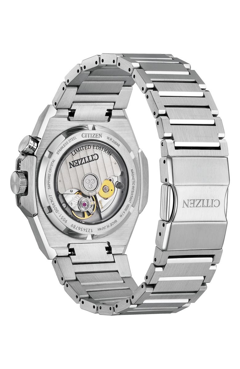 Citizen Series8 890 City Lights Automatic Silvertone Bracelet Watch, 42.2mm, Alternate, color, Grey/ Silver/ Gold