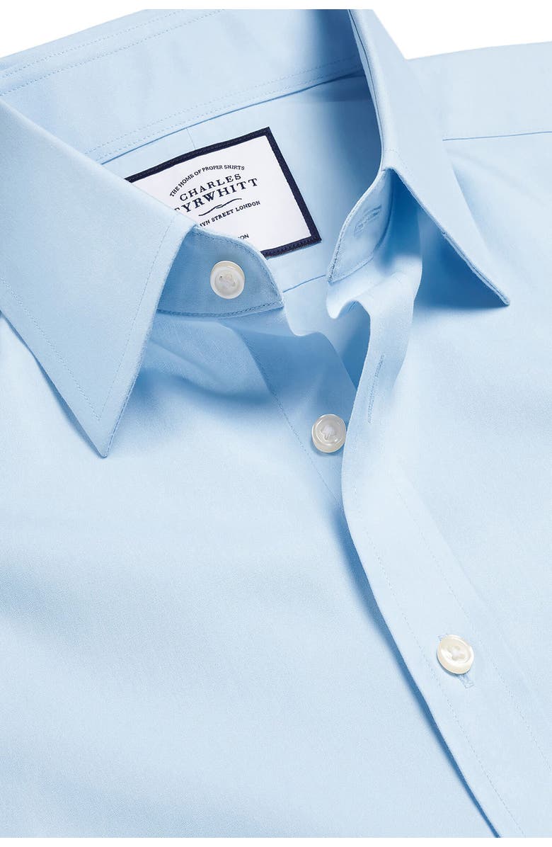 Charles Tyrwhitt Non-Iron Poplin Slim Fit Shirt Double Cuff, Alternate, color, Sky Blue