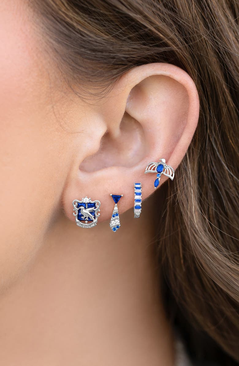 Girls Crew x Harry Potter Set of 4 Assorted Single Stud Earrings, Alternate, color, Silver/ Ravenclaw