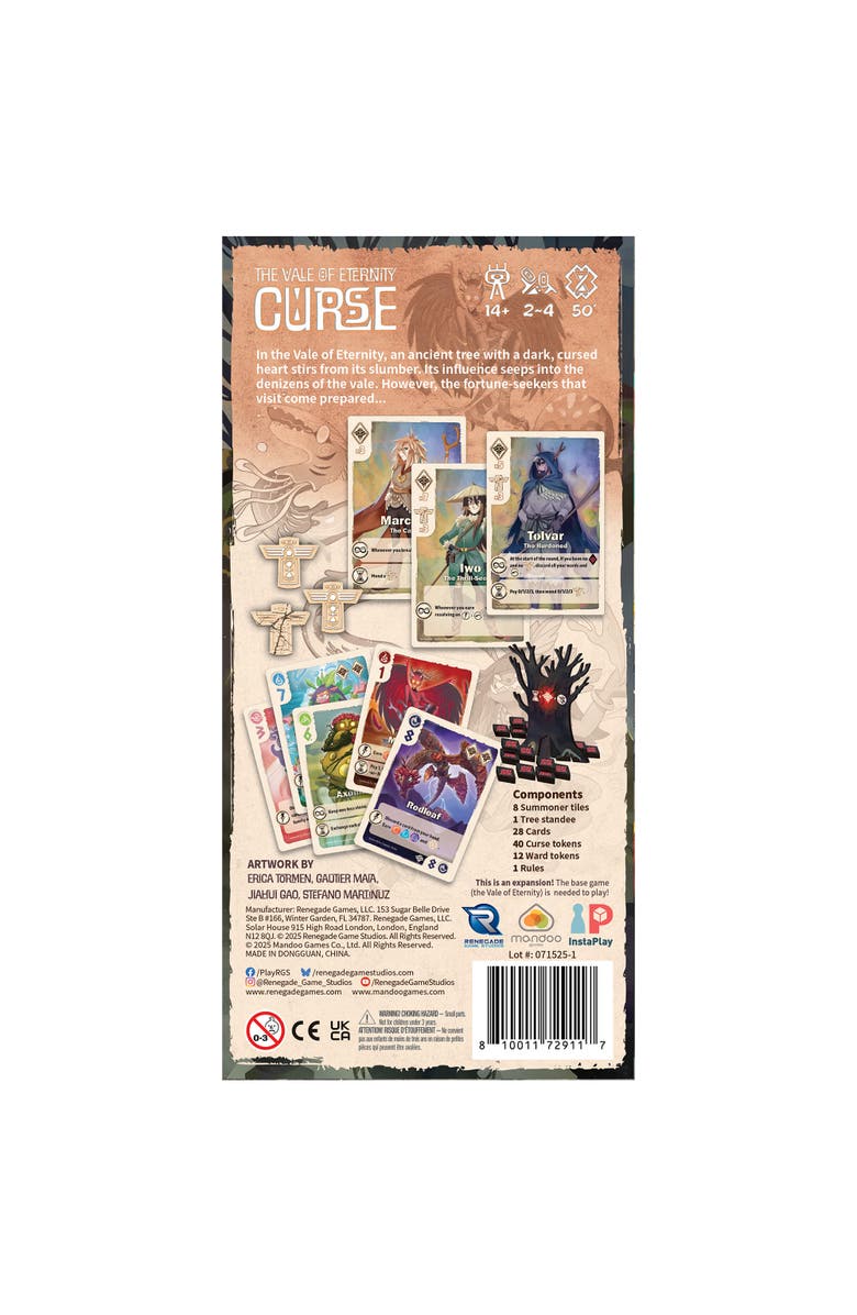 Renegade Game Studios The Vale of Eternity Curse Expansion, Card Drafting  Game, Alternate, color, Multicolored