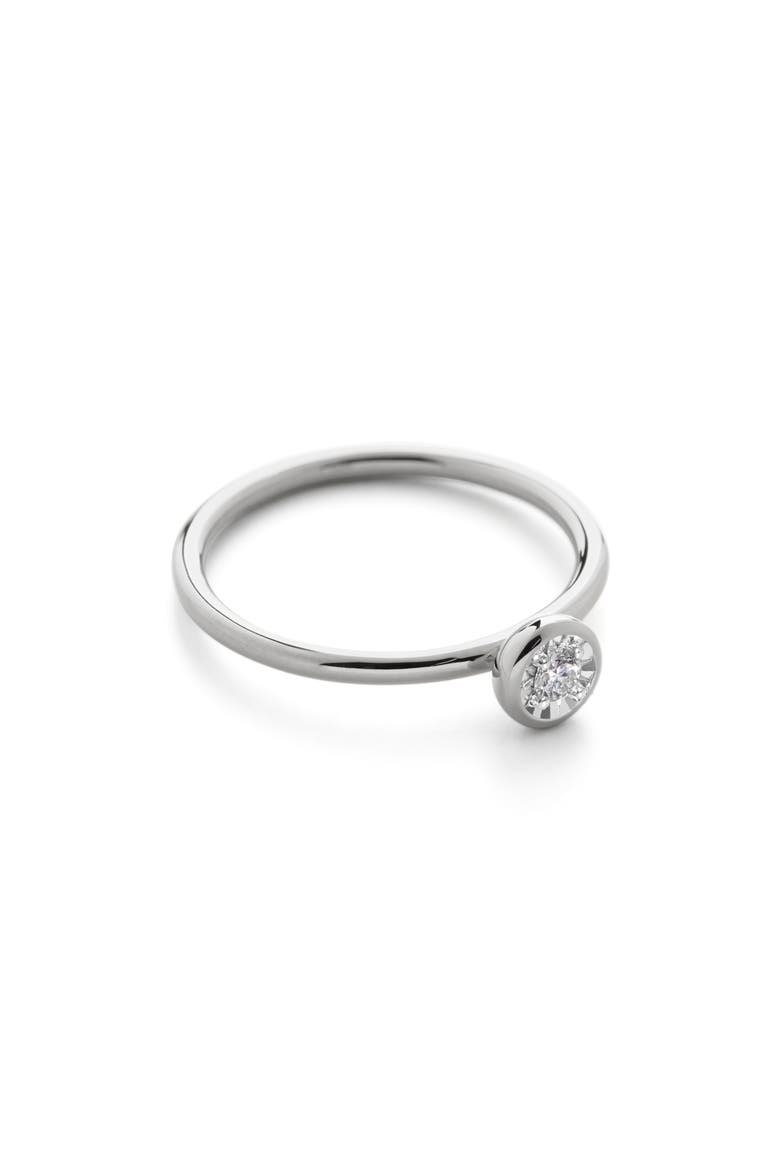 Diamond Solitaire Ring, Main, color, STERLING SILVER