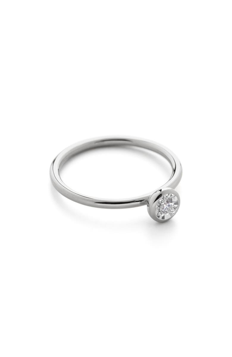 Monica Vinader Diamond Solitaire Ring, Main, color, Sterling Silver