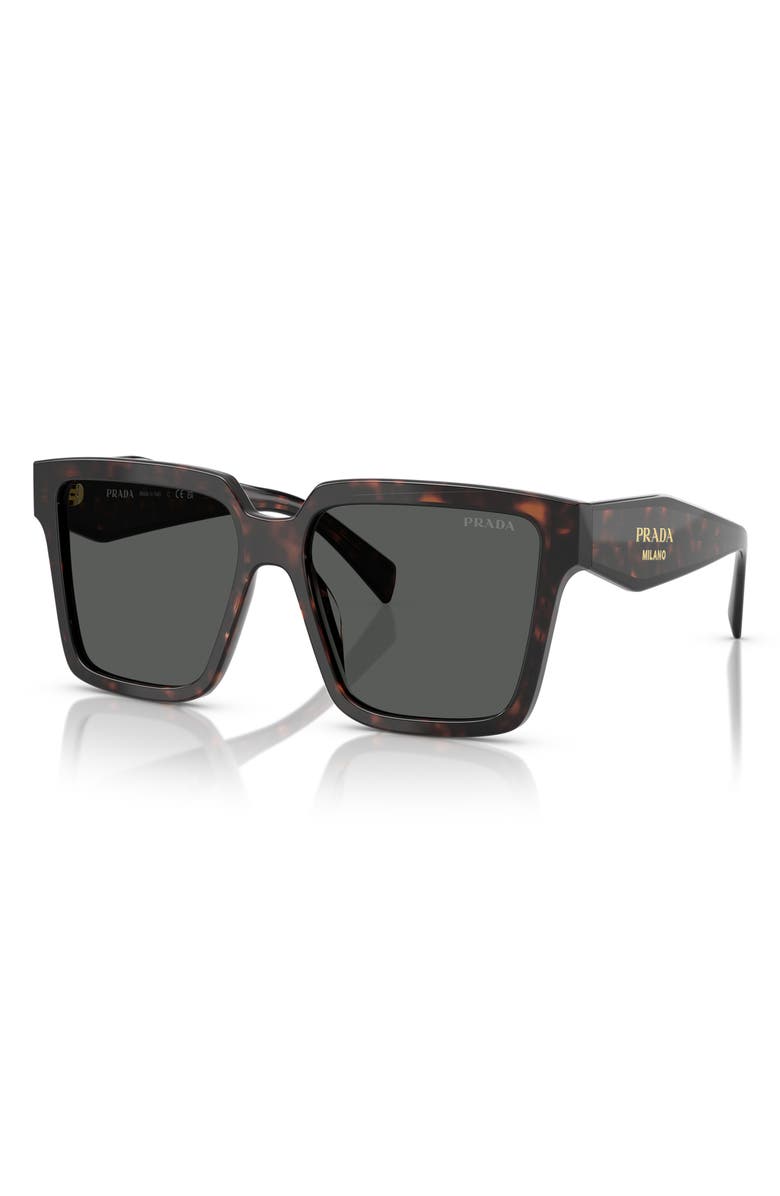 Prada 56mm Square Sunglasses, Alternate, color, Dark Grey