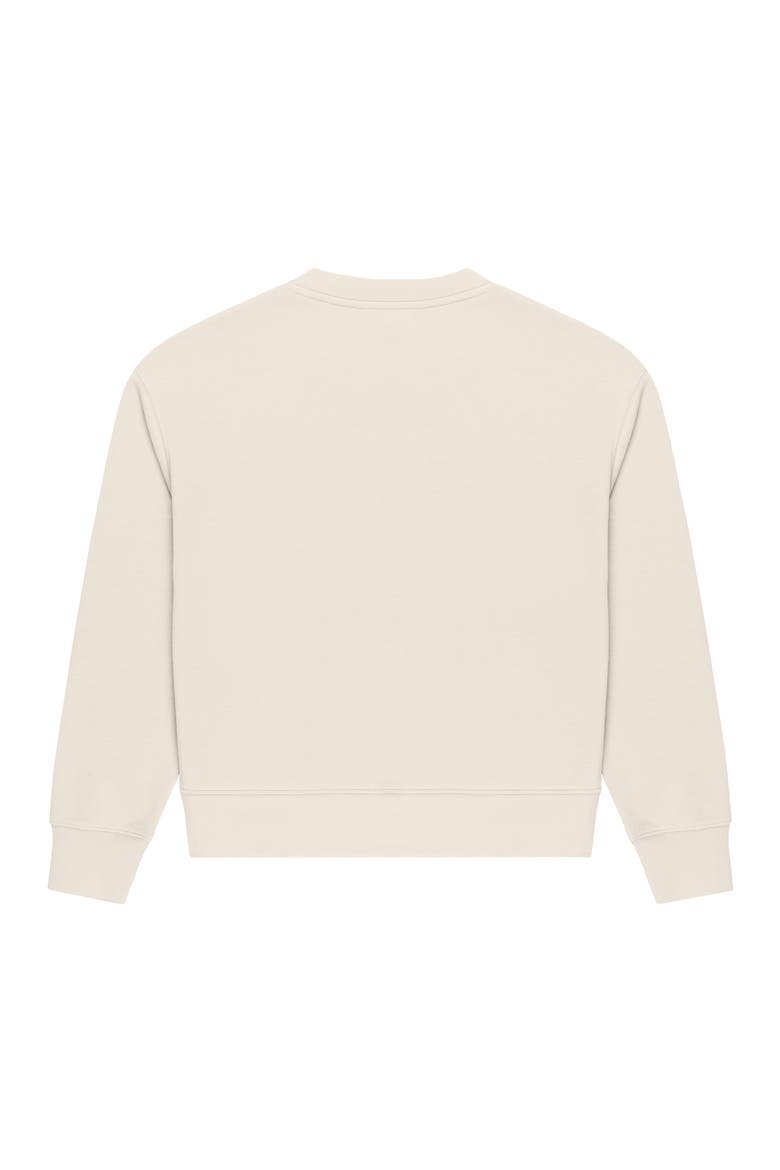 Butterfly Relaxed Fleece Crewneck Sweatshirt, Alternate, color, Ecru