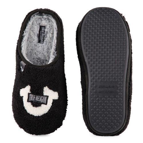 True Religion Rhinestone Indoor House Slippers In Black