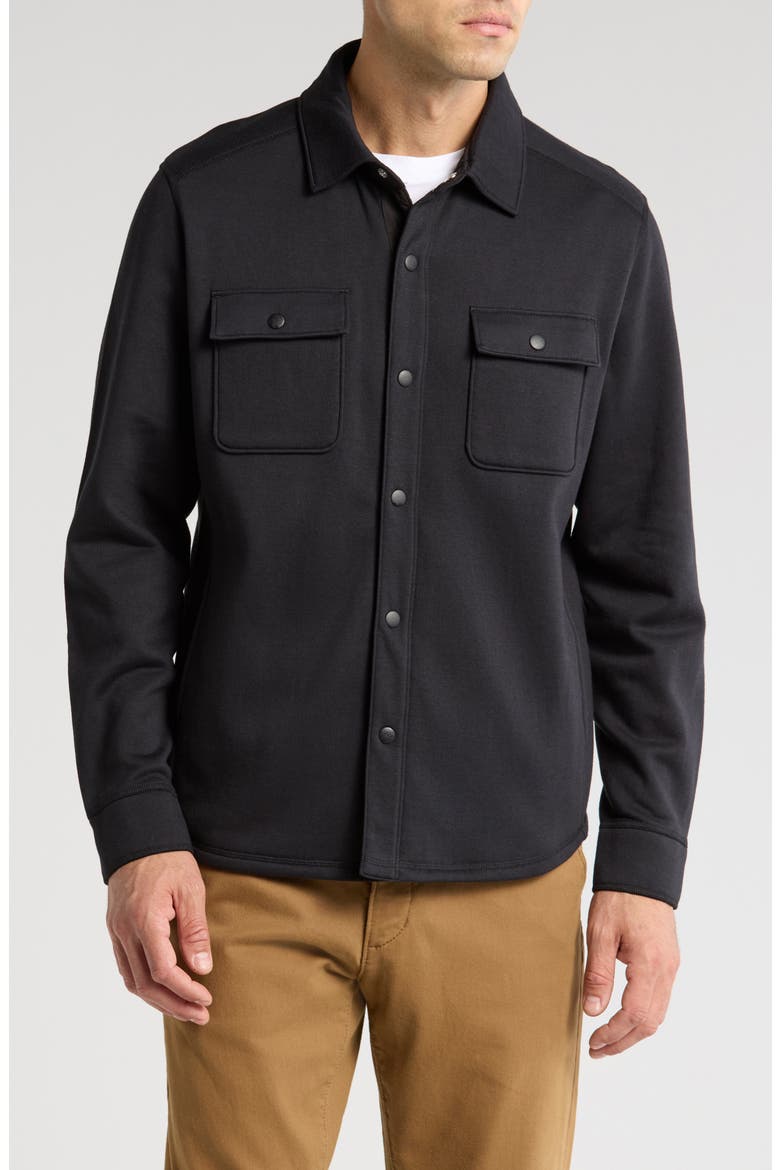 Roma Button Down Shirt Jacket, Alternate, color, BLACK