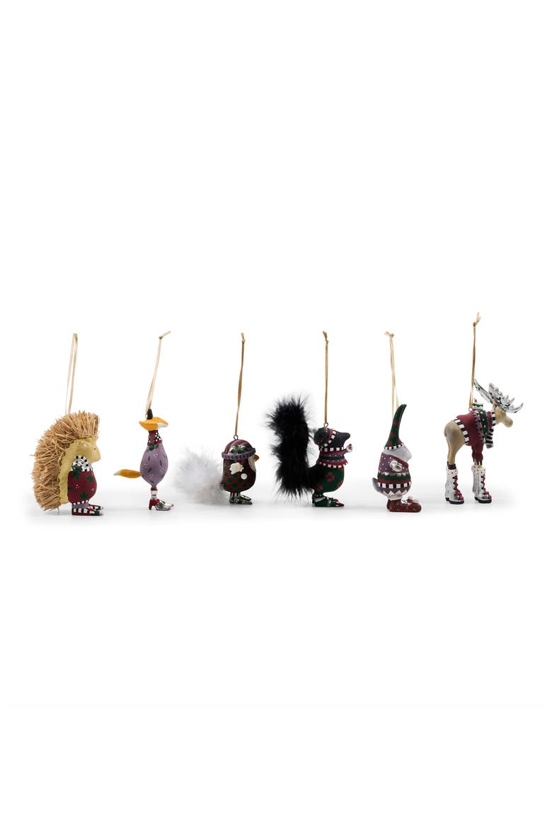 Mooseltoe Set of 6 Ornaments, Alternate, color, RED