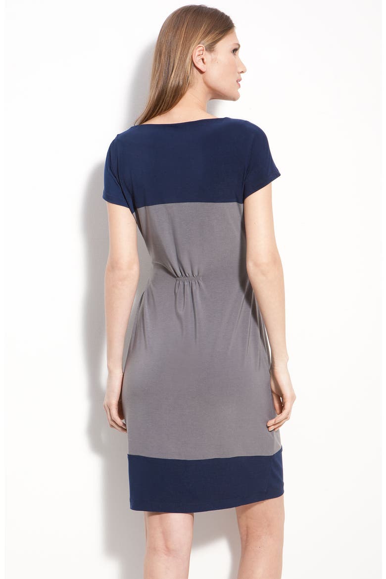 Twist Front Colorblock Jersey Sheath Dress, Alternate, color, MIDNIGHT/ HIBISCUS STONE