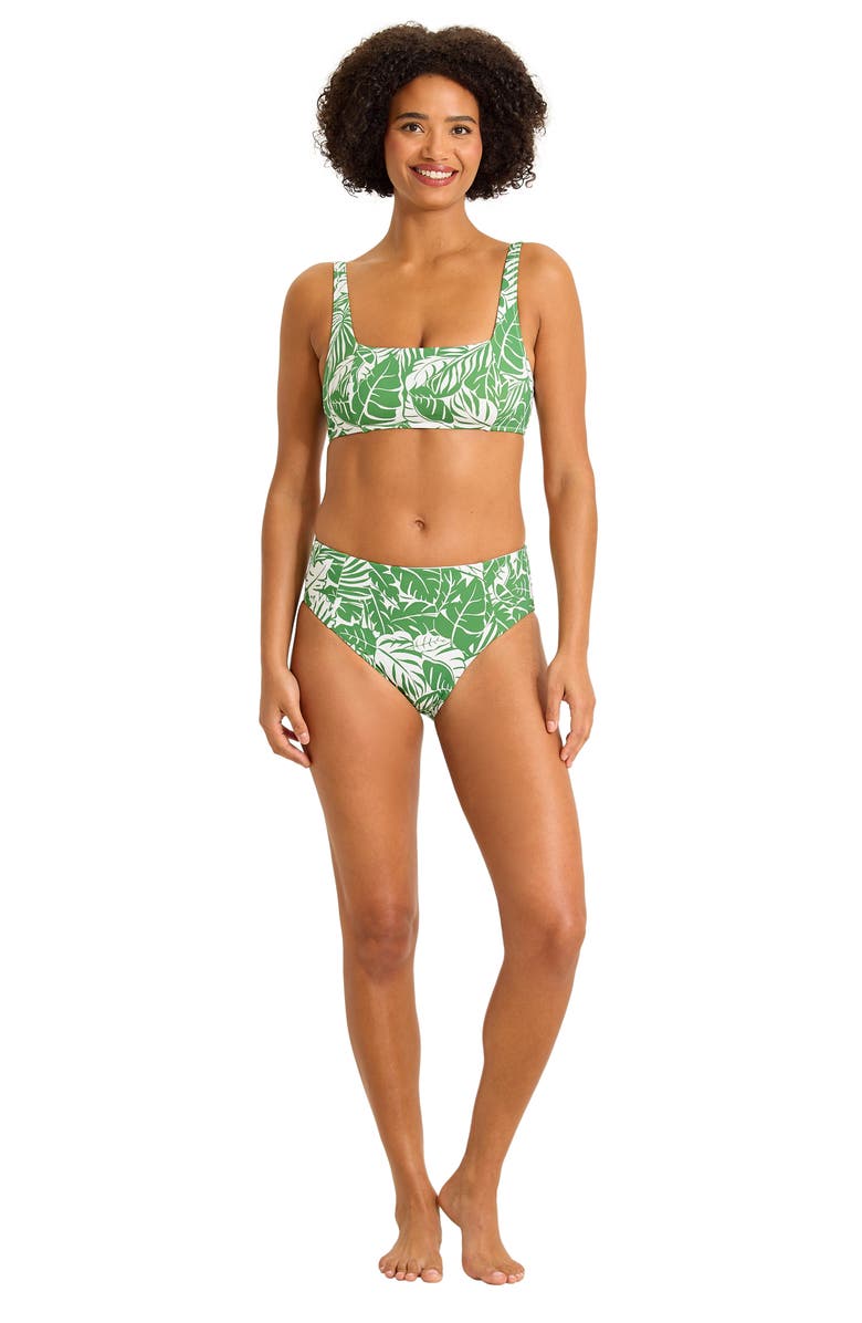 Tommy Bahama Costa Verde High Waist Bikini Bottoms, Alternate, color, Four Leaf Clover