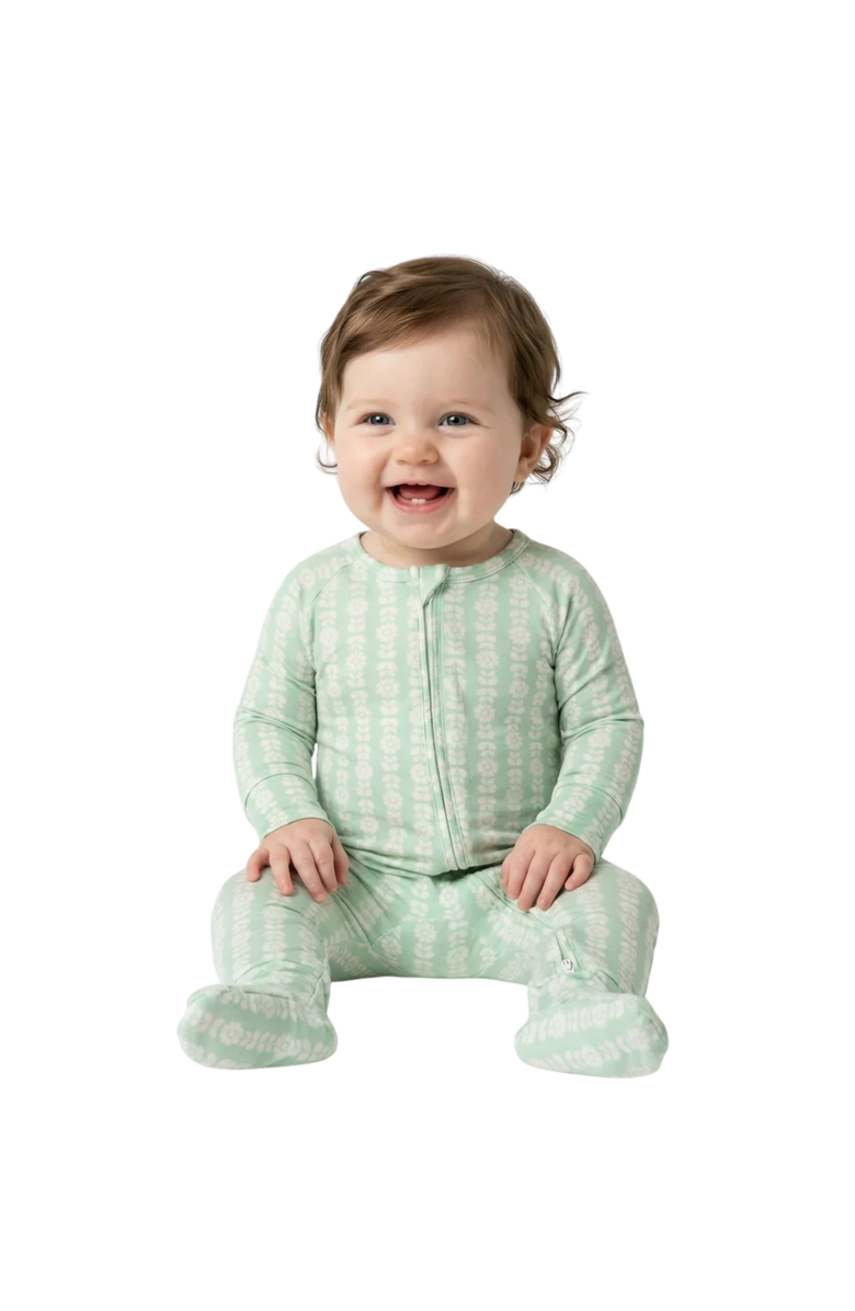Motette Long Sleeve and Pajama Buttery Soft Sleeper, Main, color, Mint Meadows