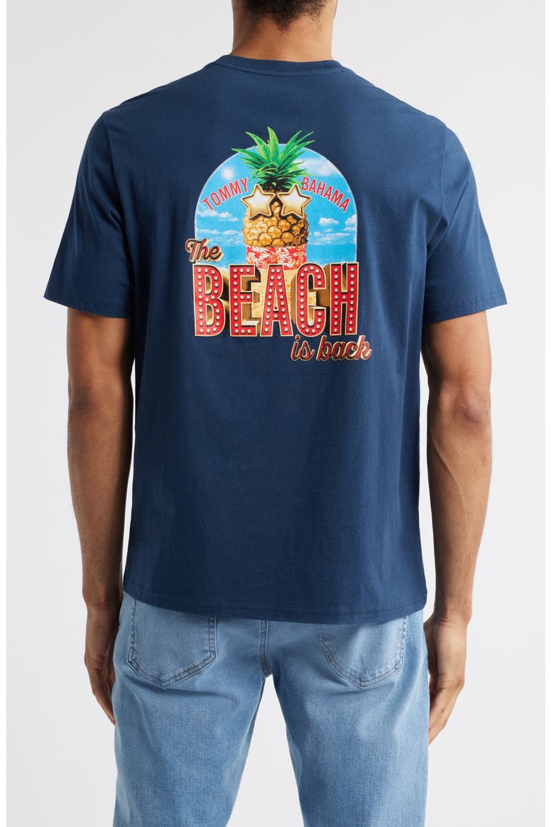 The Beach Is Back Graphic T-Shirt, Alternate, color, NAVY