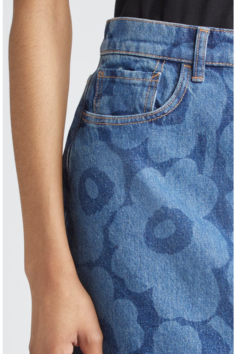 Maridenim Ruudut Unikko Denim Miniskirt, Alternate, color, MID INDIGO